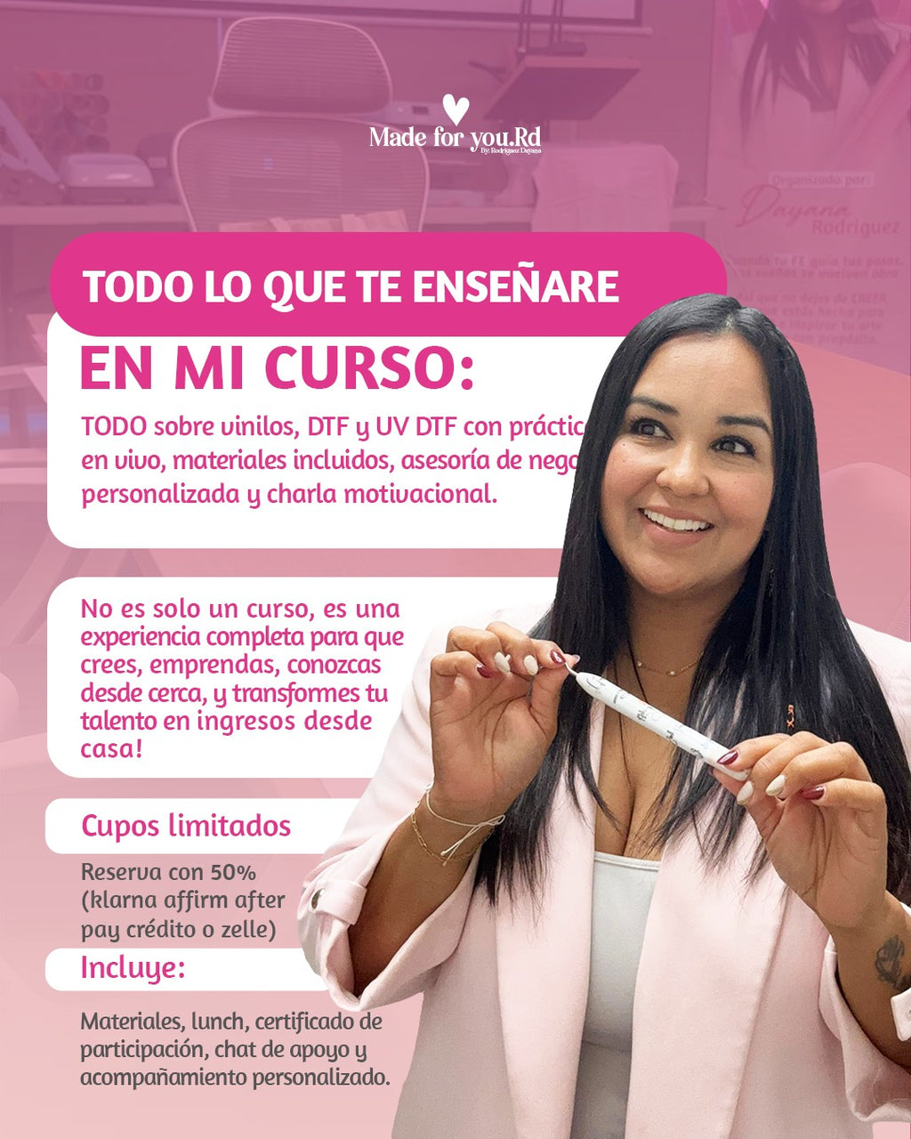 17 de enero CURSO PRESENCIAL DE ESTAMPADO EN ORLANDO FL. EXPERIENCIA VIP