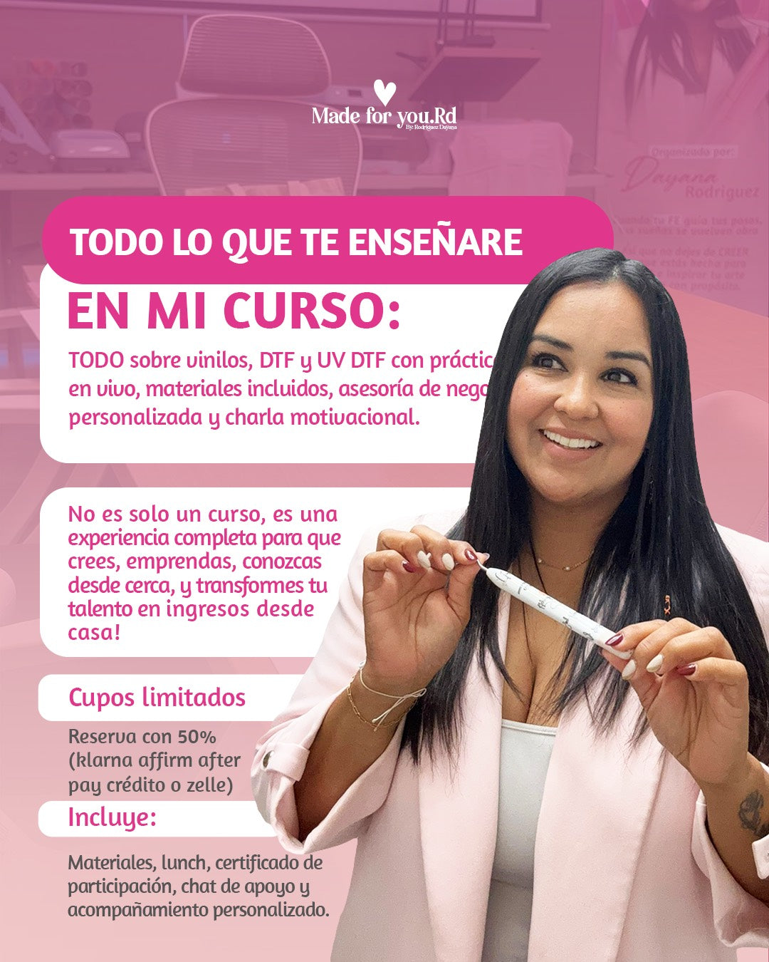 13 de DICIEMBRE CURSO PRESENCIAL DE ESTAMPADO EN ORLANDO FL. EXPERIENCIA VIP